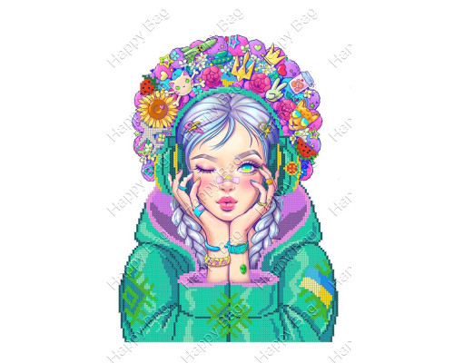 Схема для вишивки бісером Українка